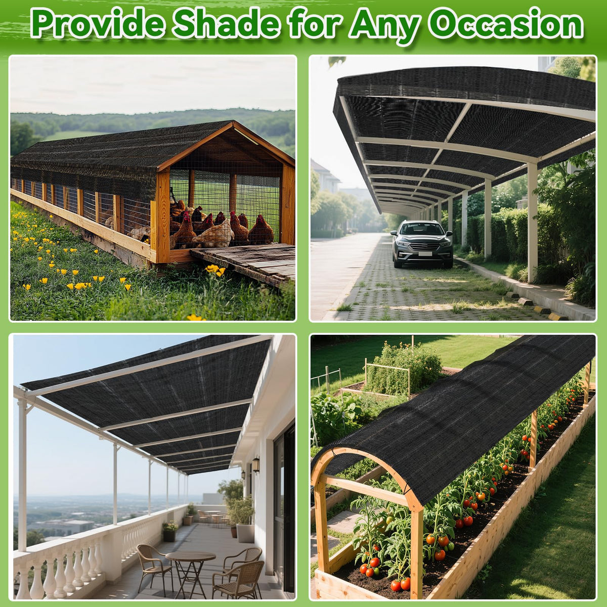 Bigmeta Cuttable Shade Cloth 10x30ft – 50% UV-Resistant Mesh Tarp with Rope for Garden, Patio & Greenhouse