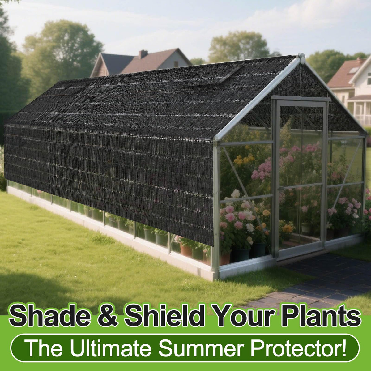 Bigmeta Cuttable Shade Cloth 10x30ft – 50% UV-Resistant Mesh Tarp with Rope for Garden, Patio & Greenhouse