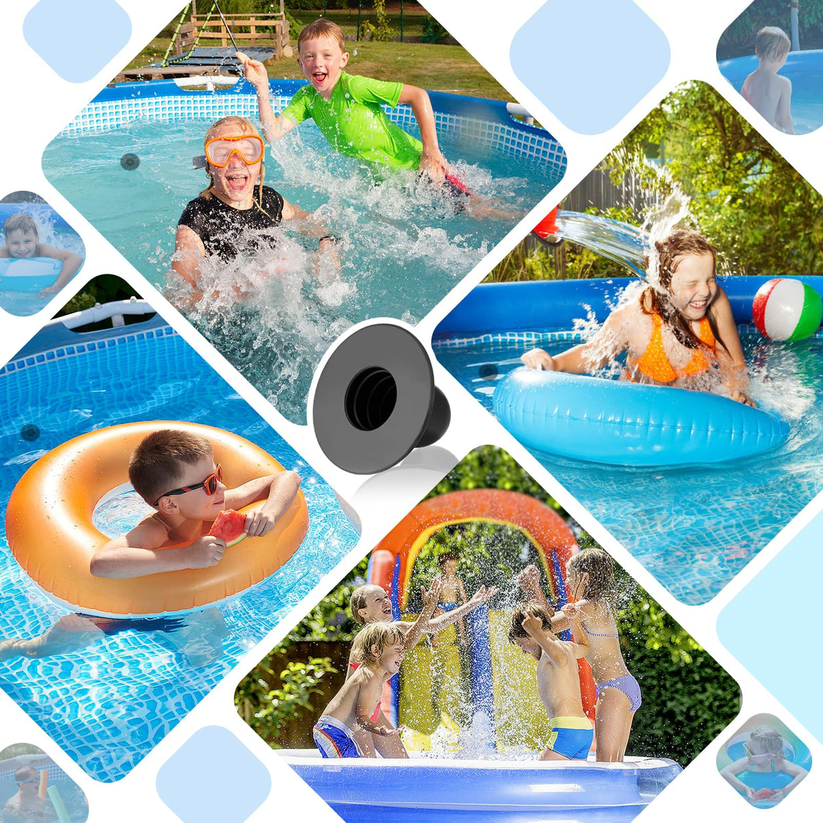 Bigmeta packaging includes clamps for immediate pool maintenance.