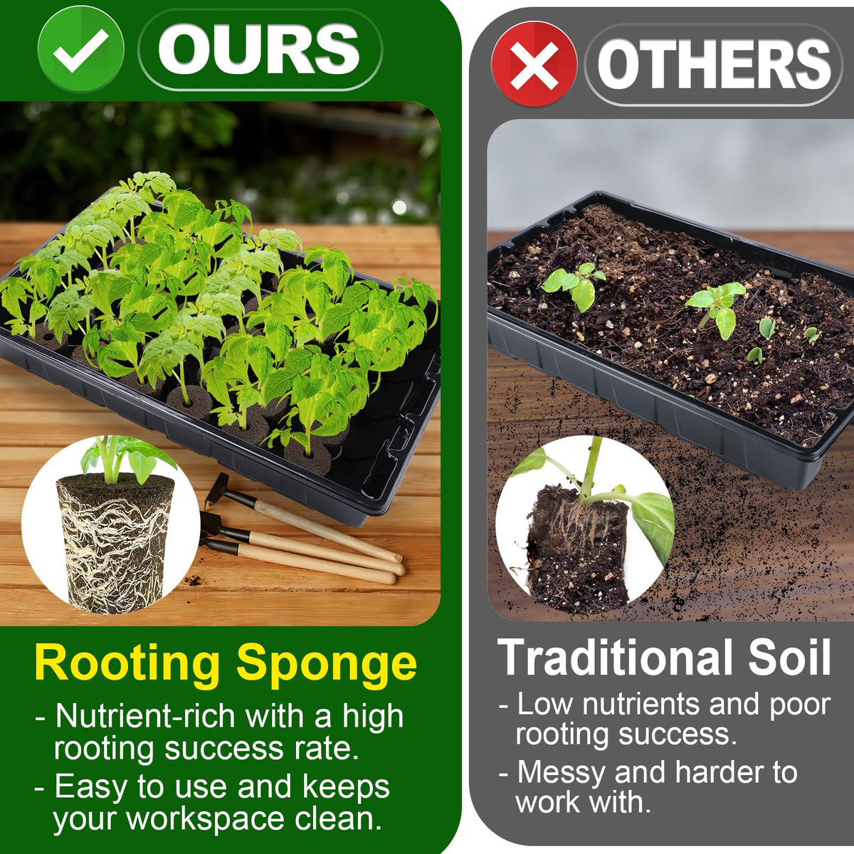 Baltic peat moss sponge from Bigmeta retains moisture for even root growth.