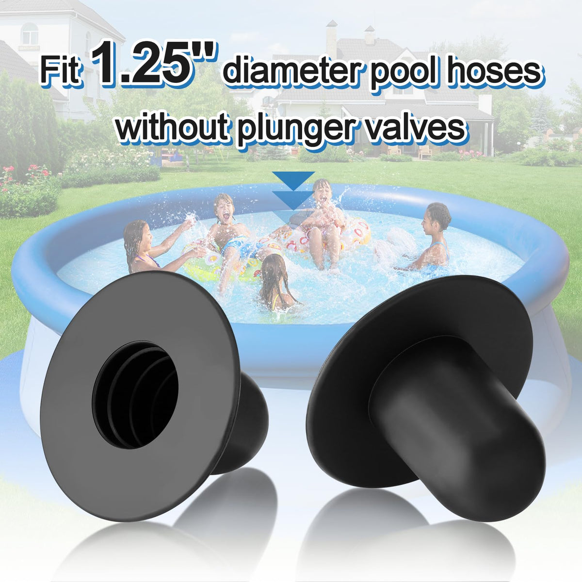 Close-up of Bigmeta rubber material showing durable seal for pool plugs.