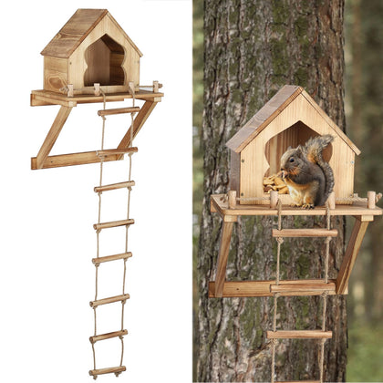 Bigmeta squirrel feeder with ladder for easy outdoor access