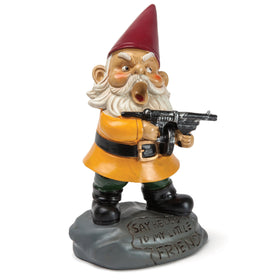 BigMouth Inc angry little garden gnome statue for outdoor yard display and conversation starter