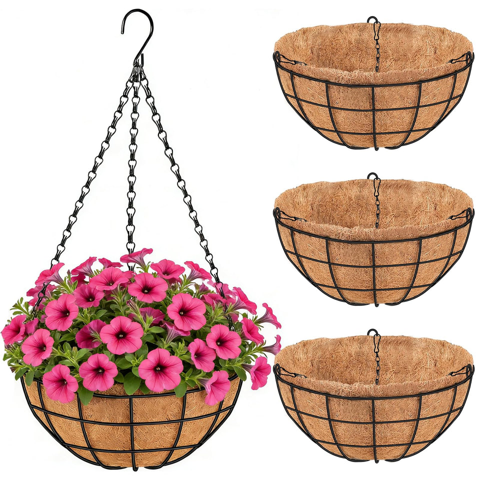 BIGNEWWANG 16-inch hanging planter image showing four-pack ready for outdoor use
