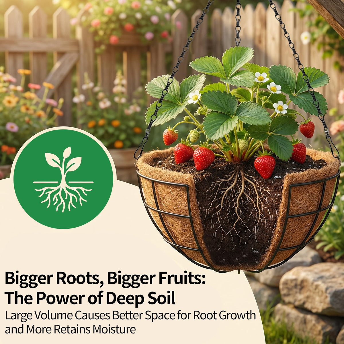BIGNEWWANG thick coco coir liner keeps soil organized