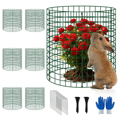 Bigwish plant cages assembled around a thriving plant for animal protection.