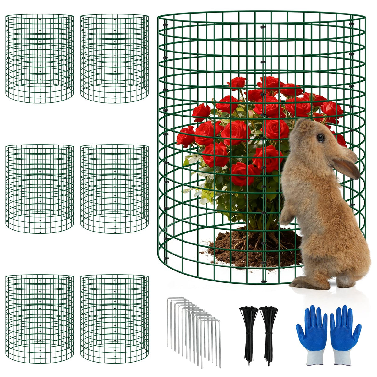 Bigwish plant protector cages ready for assembly protect young plants from rabbits and squirrels.