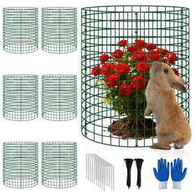 Bigwish plant protector cages ready for assembly protect young plants from rabbits and squirrels.
