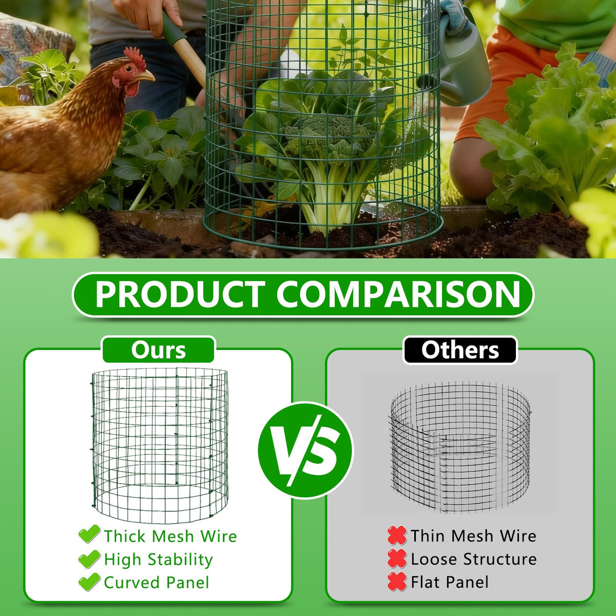 Bigwish versatile sizes adapt to plants from small seedlings to growing vegetables.