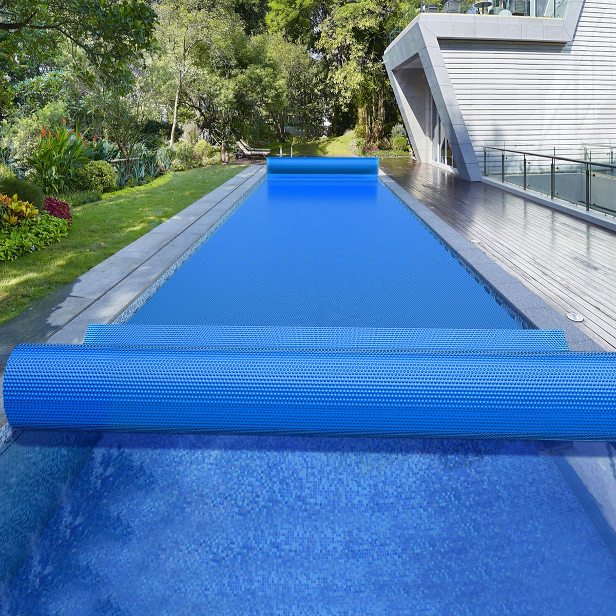 BigXwell blue cover shown on water emphasizing durability