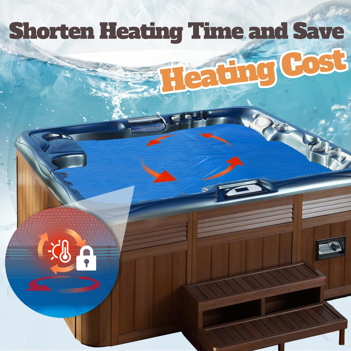 BigXwell custom-fit spa cover ensures a snug seal for better insulation