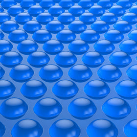 BigXwell solar pool cover in blue 16 mil covering a 20x40 ft in-ground pool for warmed swims