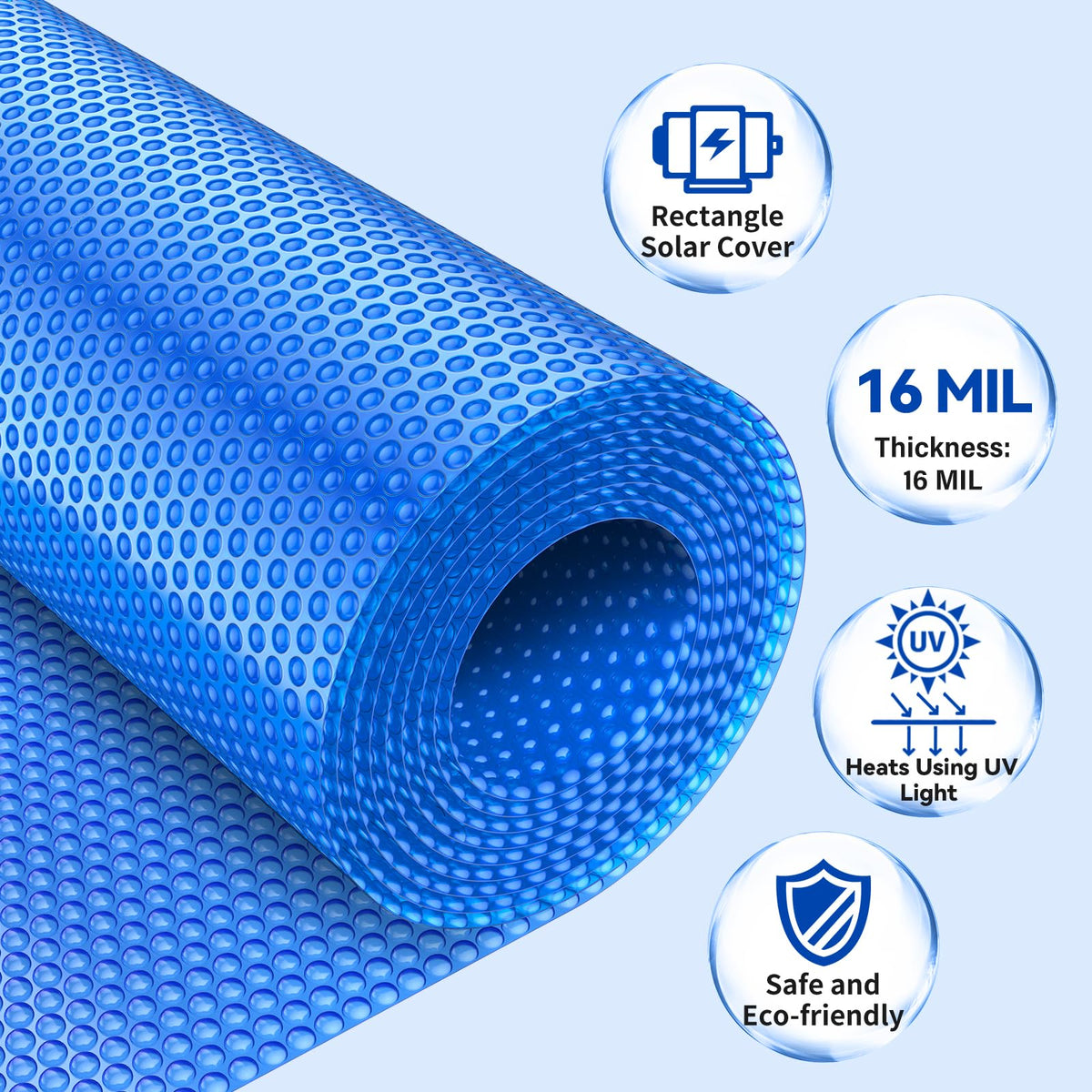 BigXwell 16mil cover with bubble design reduces heat loss
