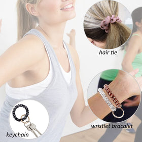 BIHRTC colorful coil wristband securing ID badges during workouts
