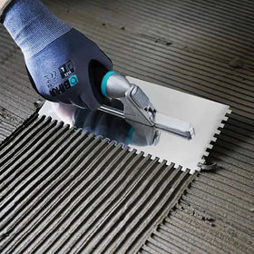 Bihui diagonal-notch tile trowel blade ideal for angled joints.