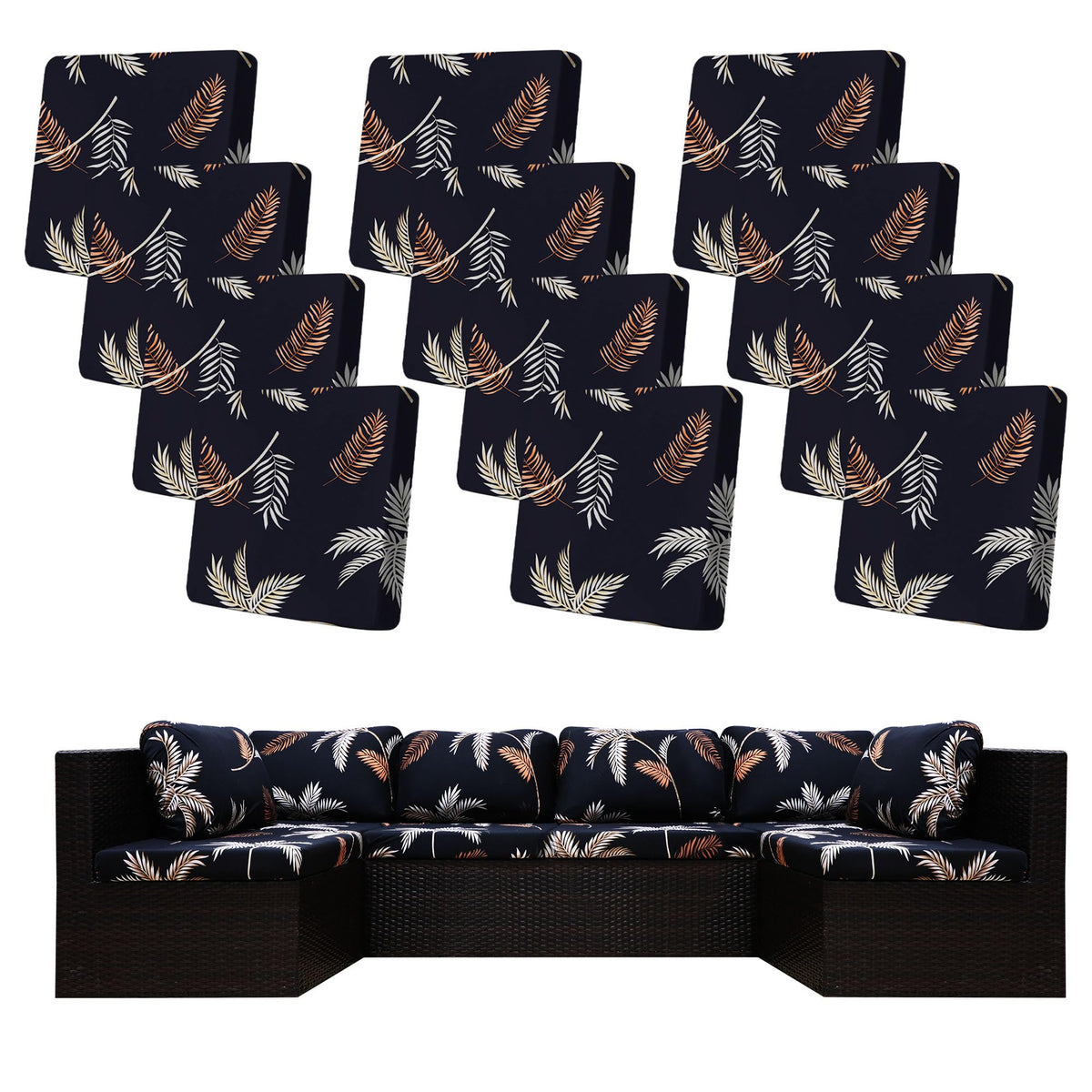 BIETYONE 12-piece stretch cushion covers packaging for quick outdoor cushion refresh