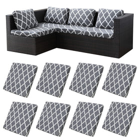 BIETYONE 8Pcs stretch cushion cover gray fits cushions for a refreshed outdoor look.