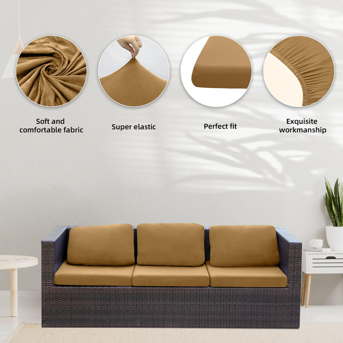 BIETYONE camel cushion slipcover fits cushions 20 27 inches for versatile use