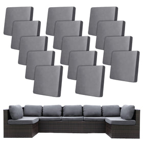 BIETYONE 14Pcs stretch cushion covers in grey packaging content for easy sofa refresh
