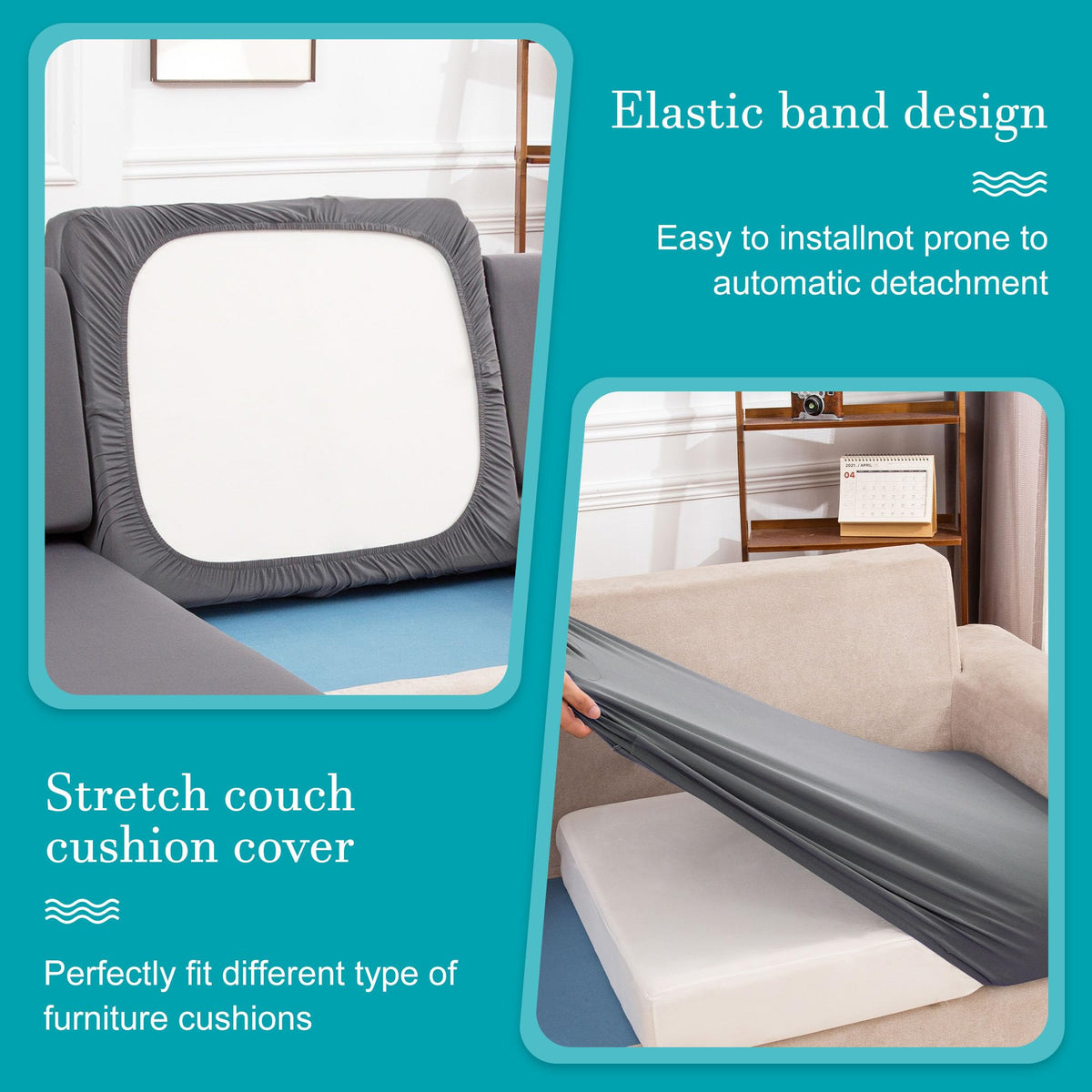 BIETYONE washable cushion covers in grey for easy maintenance and reuse