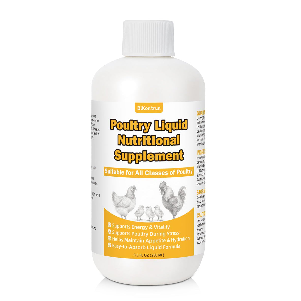 BiKontrun bottle supports stress relief for chicks on arrival.