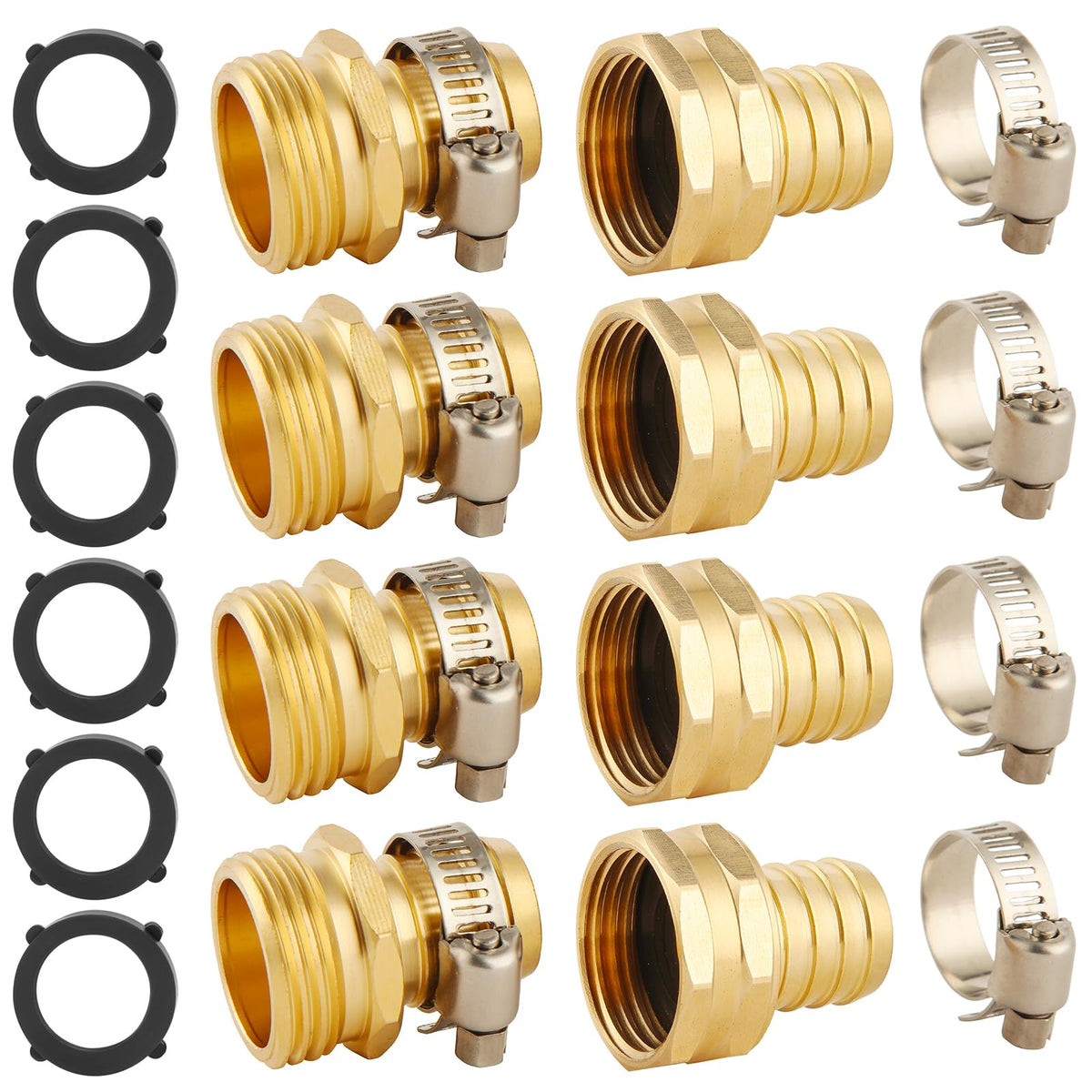 BILAL brass hose repair kit with 3/4 barb female connector for quick fixes
