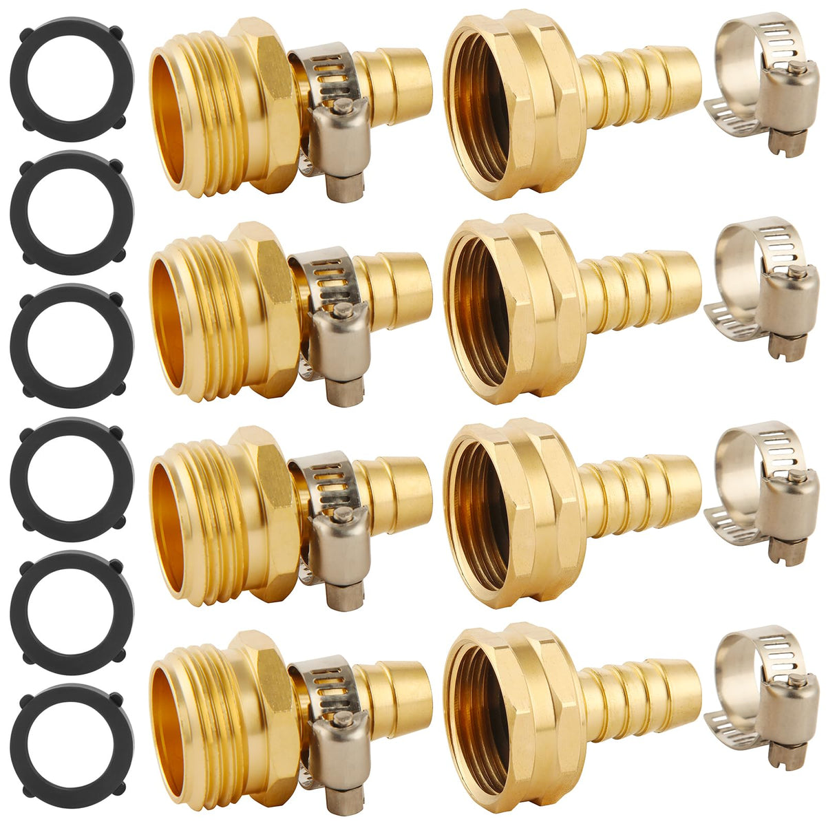 BILAL brass garden hose repair kit, close-up connectors for durable, leak-free fixes.