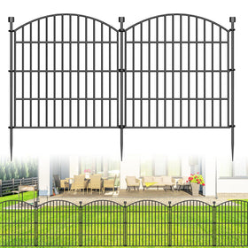 Bilibompa No Dig Fence panel setup protects flower beds from rabbits.