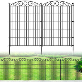 Bilibompa 12-panel fence assembly protecting garden beds with a tall, stable perimeter