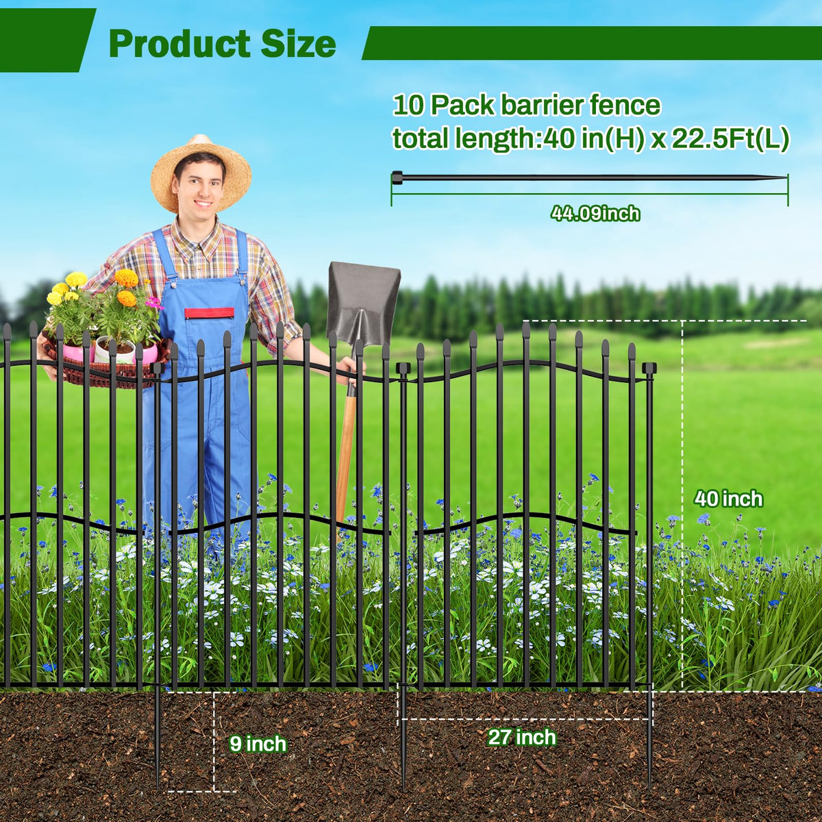 Bilibompa arch-top design adds decorative boundary for yards.