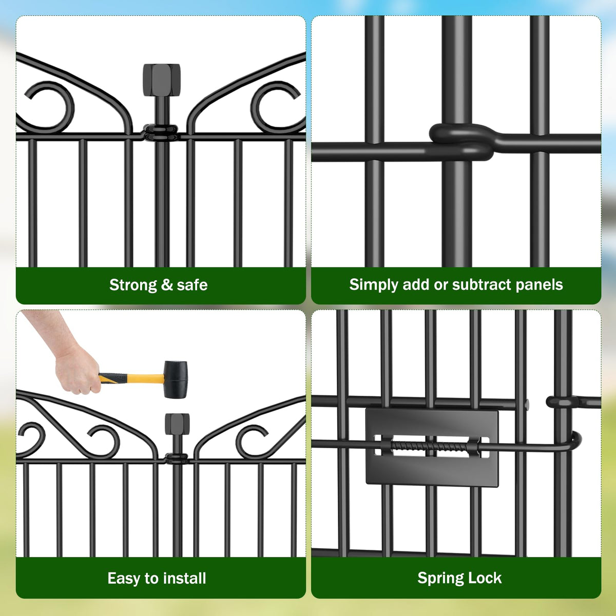 Bilibompa decorative black finish borders beds and walkways.