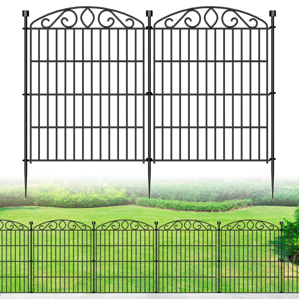 Bilibompa no-dig garden fence 6-panel setup protects yards from rabbits and small dogs.