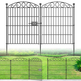 Bilibompa no-dig decorative fence with gate protects yard and garden from small animals