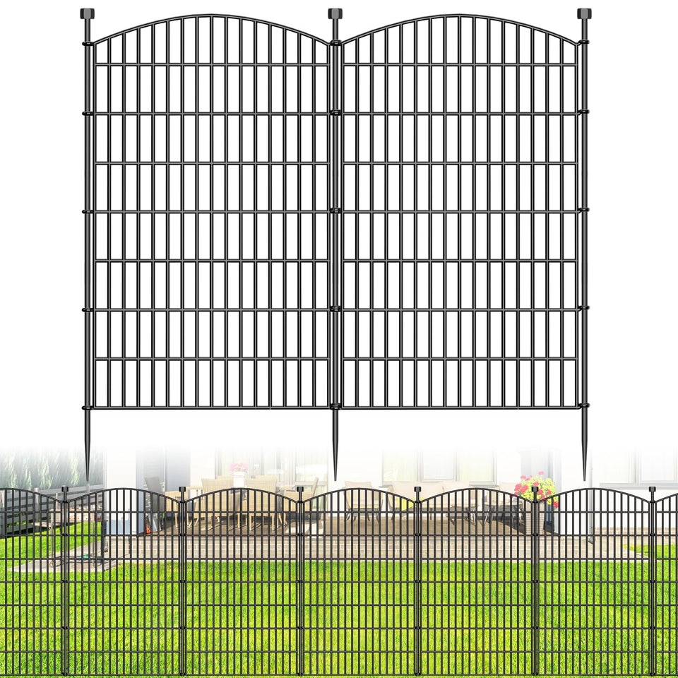 Bilibompa no-dig fence arch panel provides tall yard protection.