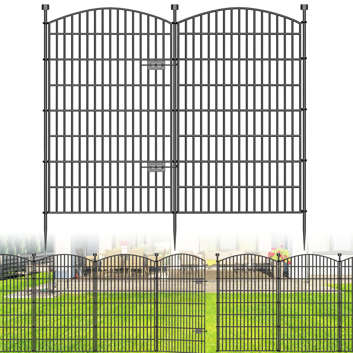 Bilibompa No Dig Fence panel with arch design borders flower beds.