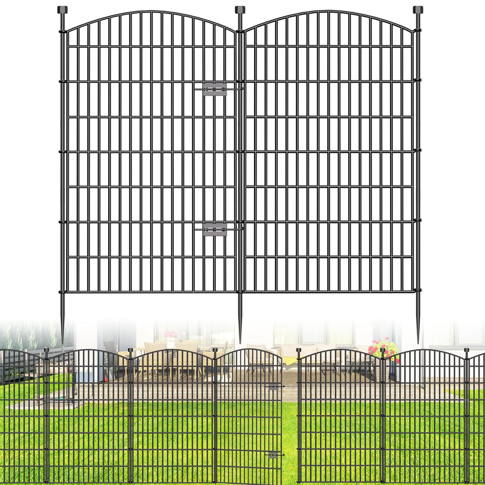Bilibompa No Dig Fence panel with arch design borders flower beds.