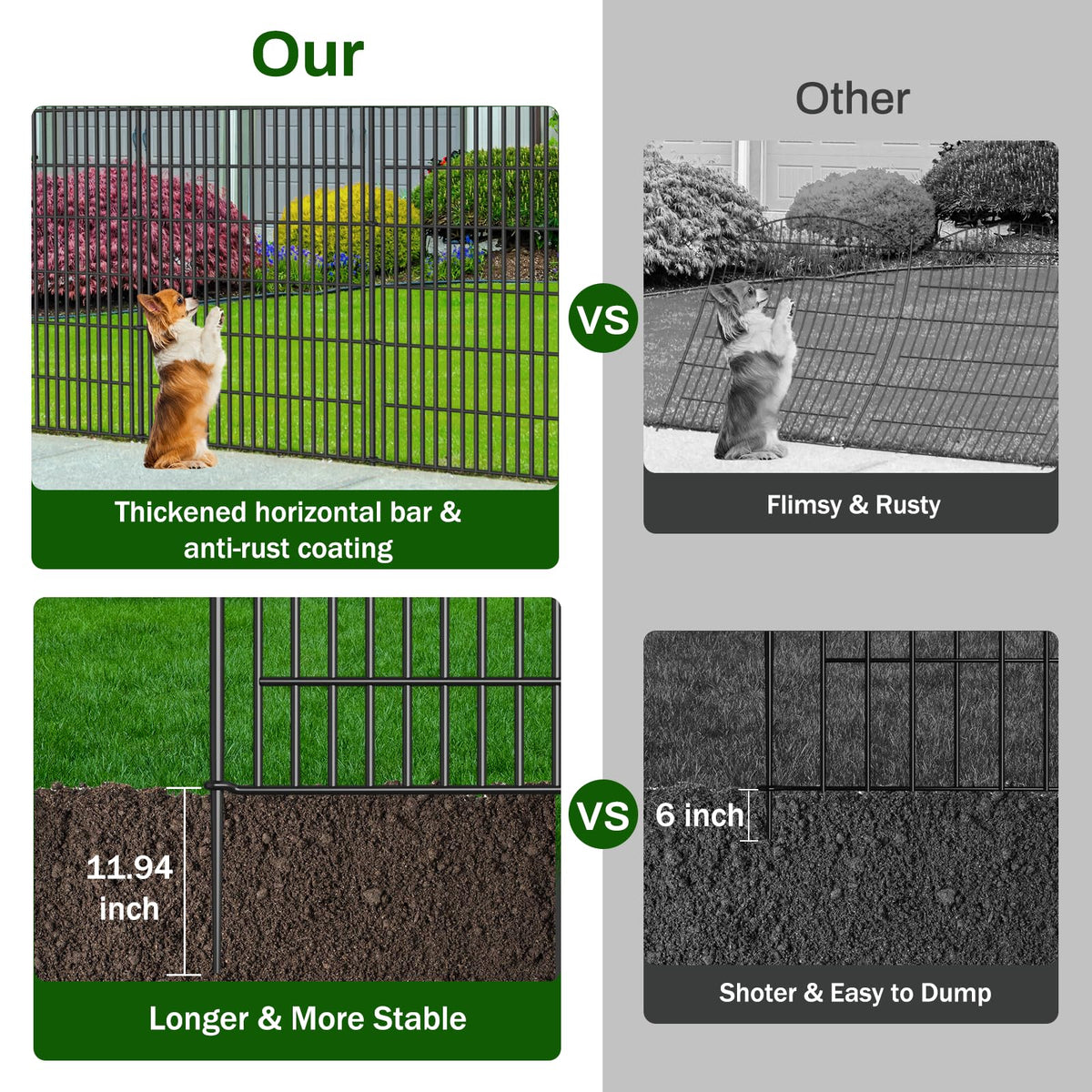 Bilibompa rustproof metal fence guards plants in all weather.