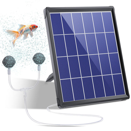 Biling solar pond aerator in daylight setup for small ponds.