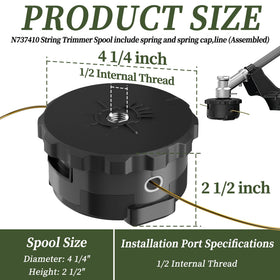 BiLLNE N737410 pre-spooled line 0.080 inch, ready to cut.