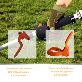 BiLLNE throttle trigger packaging shows compatibility for Husqvarna trimmers.