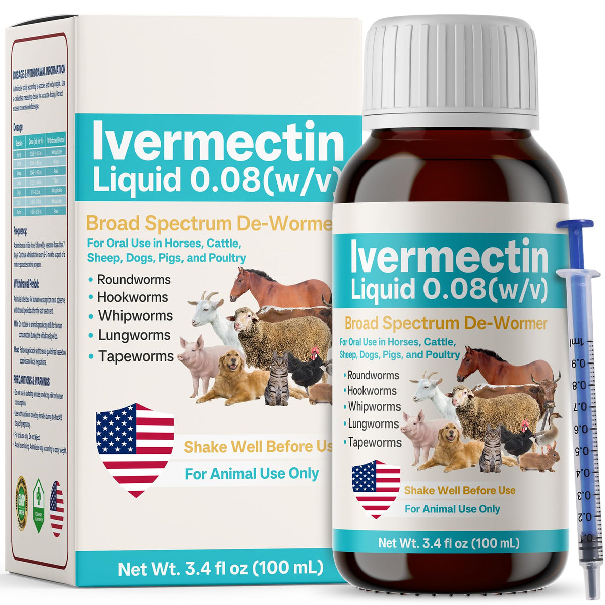Bingbrofam dewormer bottle pour for easy administration