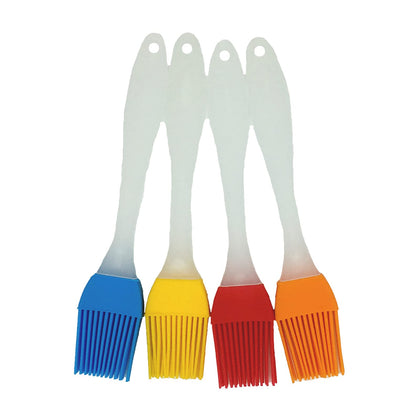 BINHAI silicone basting brush in bright colors for even oil application on meats and pastries.