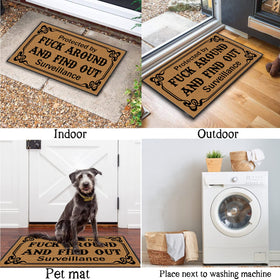 BinHang low-profile mat with reinforced edges enables easy door operation.