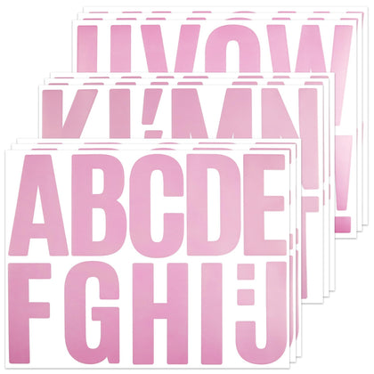 BINLINHONGO 102 large pink alphabet stickers on mailbox for outdoor labeling