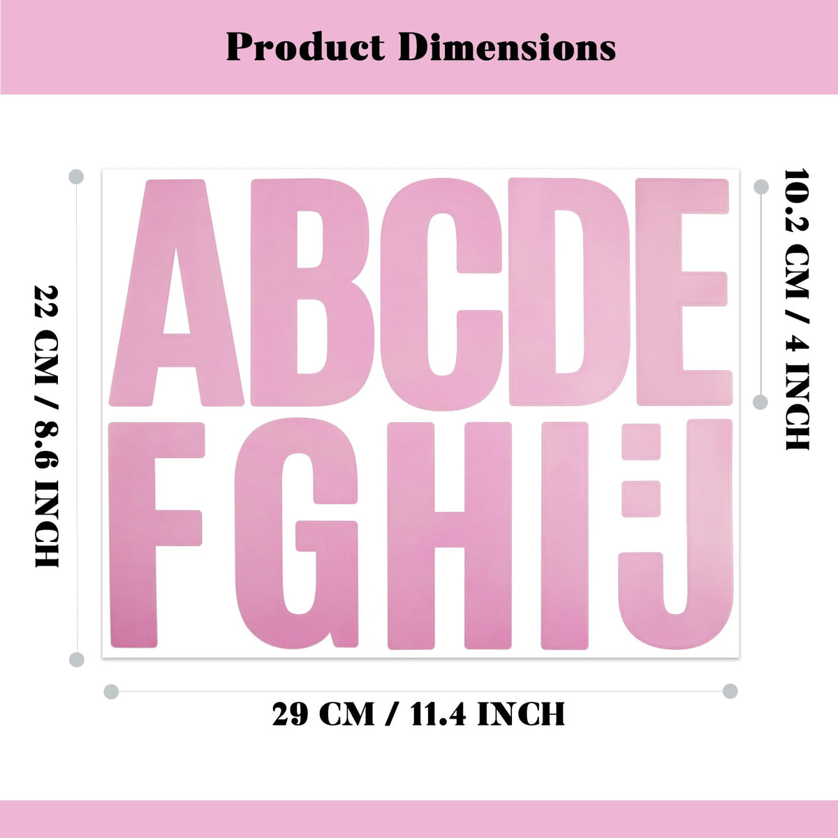 BINLINHONGO pink vinyl letters 4 inch on bulletin boards for clear notices