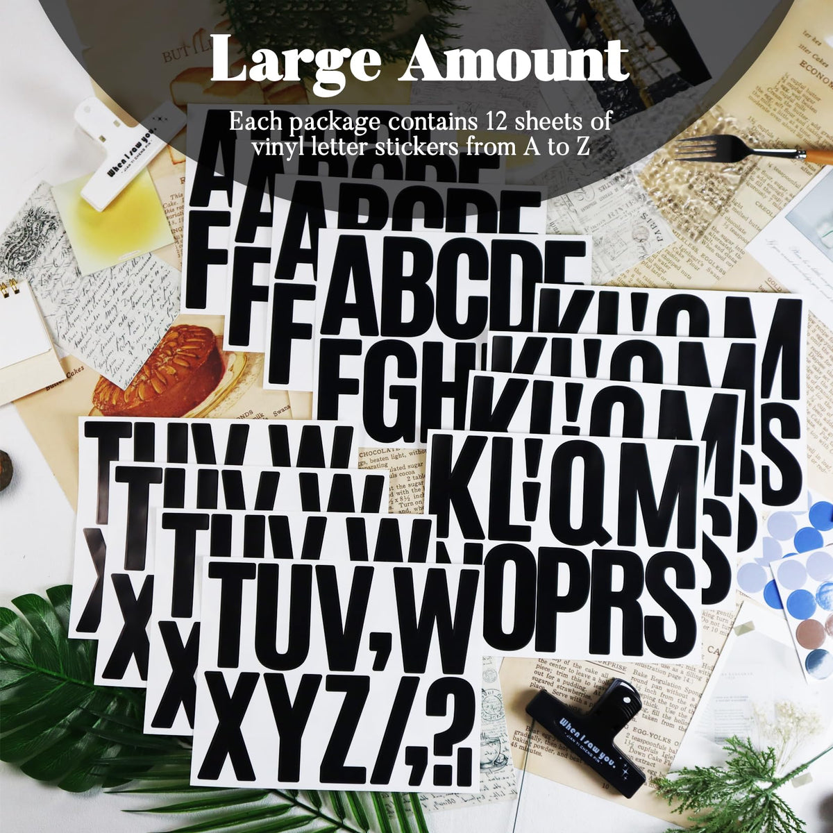 BINLINHONGO self-adhesive letters with high-definition print for clear visibility