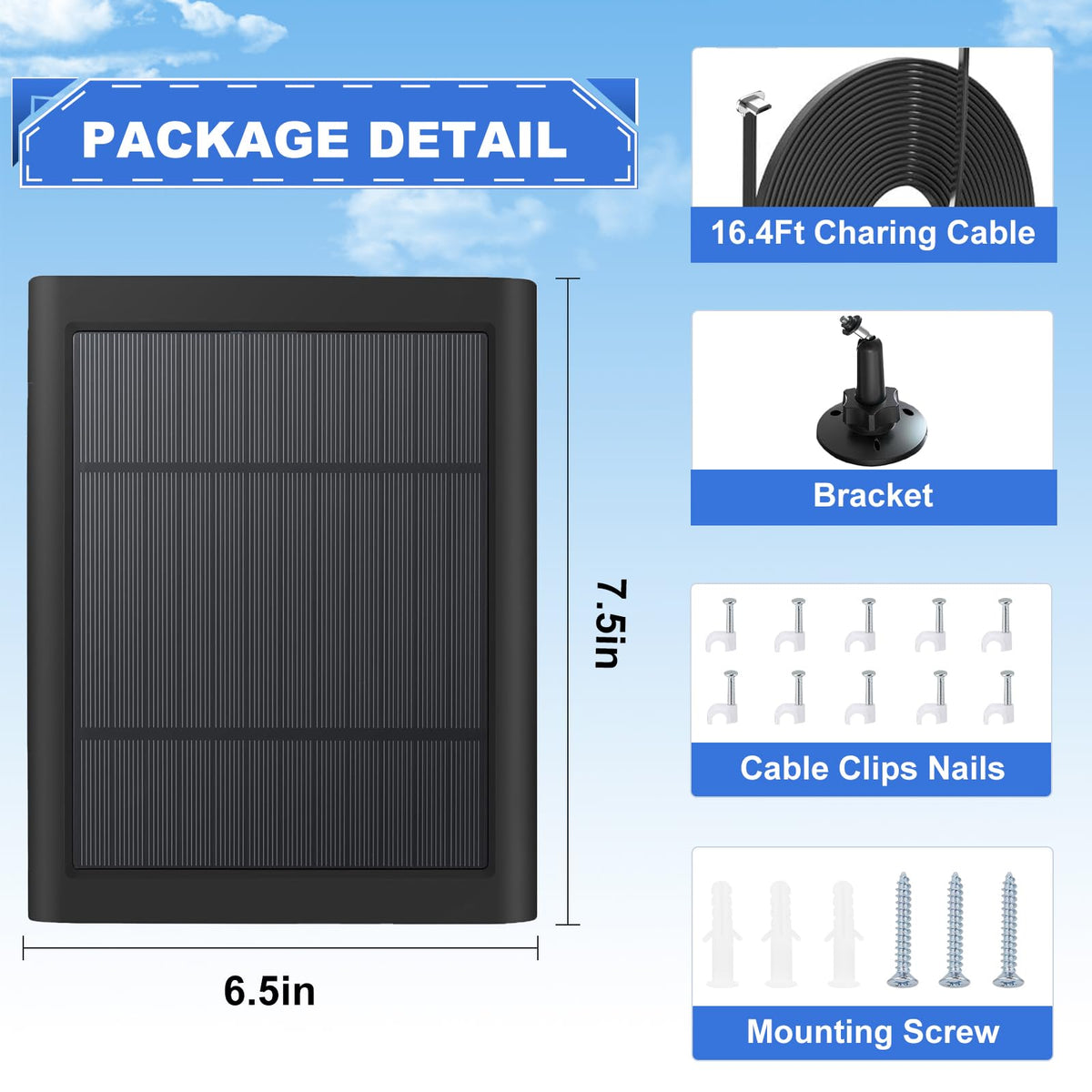 Binwacool packaging includes panel, cable, mount and screws