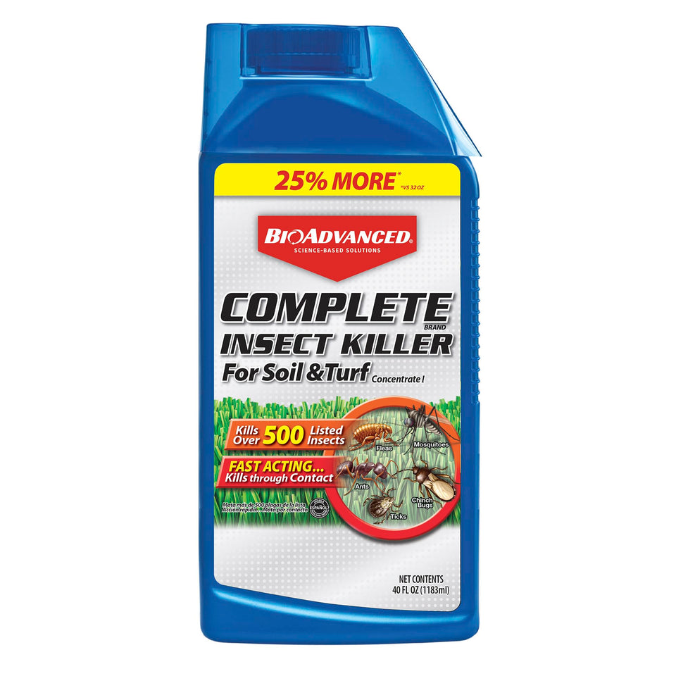 BioAdvanced Complete Insect Killer 32oz bottle ready for yard protection.
