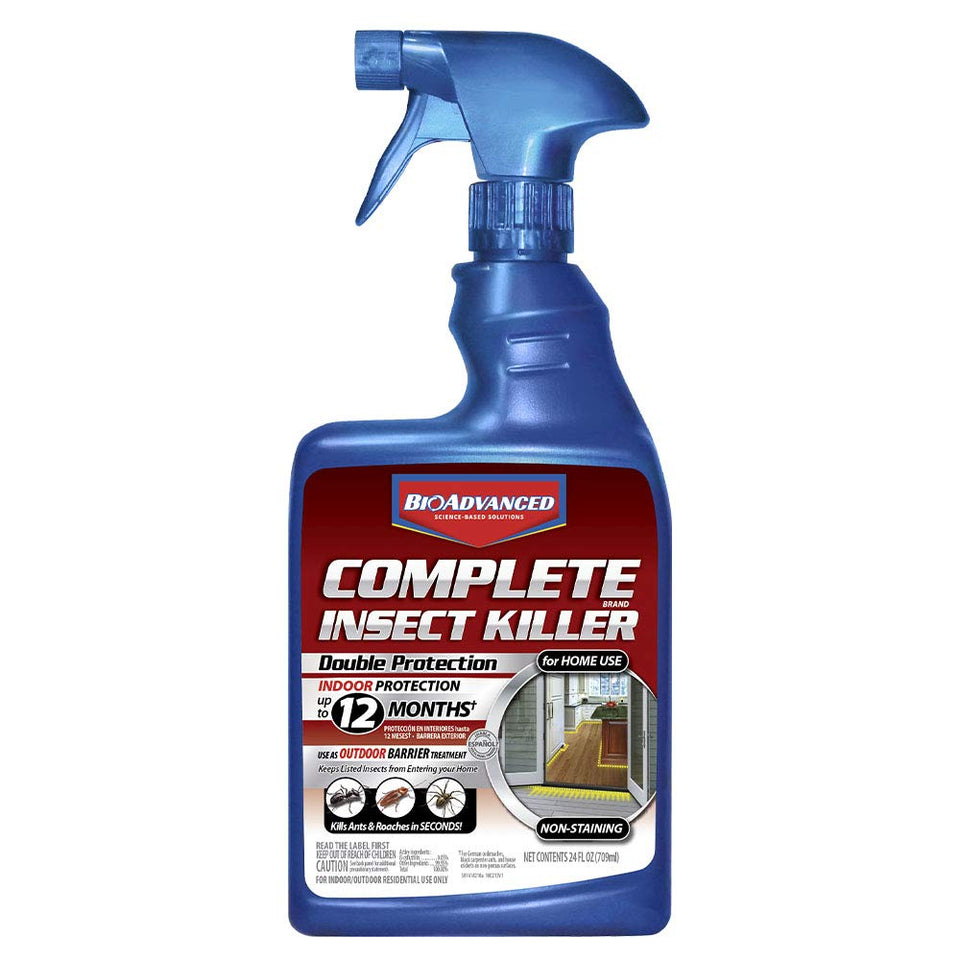 BioAdvanced Complete Insect Killer bottle ready for use, fast indoor and outdoor protection