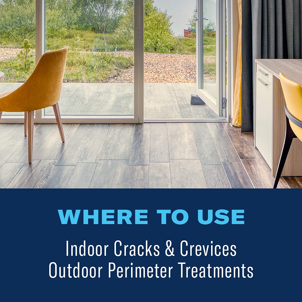 BioAdvanced Complete Insect Killer outdoors along foundation forming a perimeter barrier